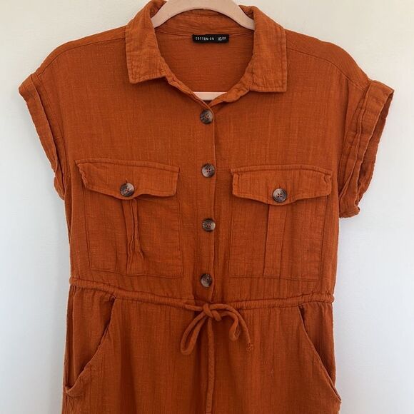 Cotton On Women’s XS rust colored cinch waist Spring Jumpsuit Pants suit - Picture 3 of 16